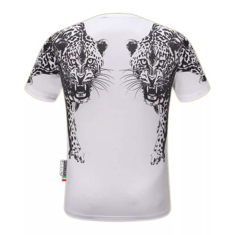 philipp plein t shirt new haute qualite double leopard graphics